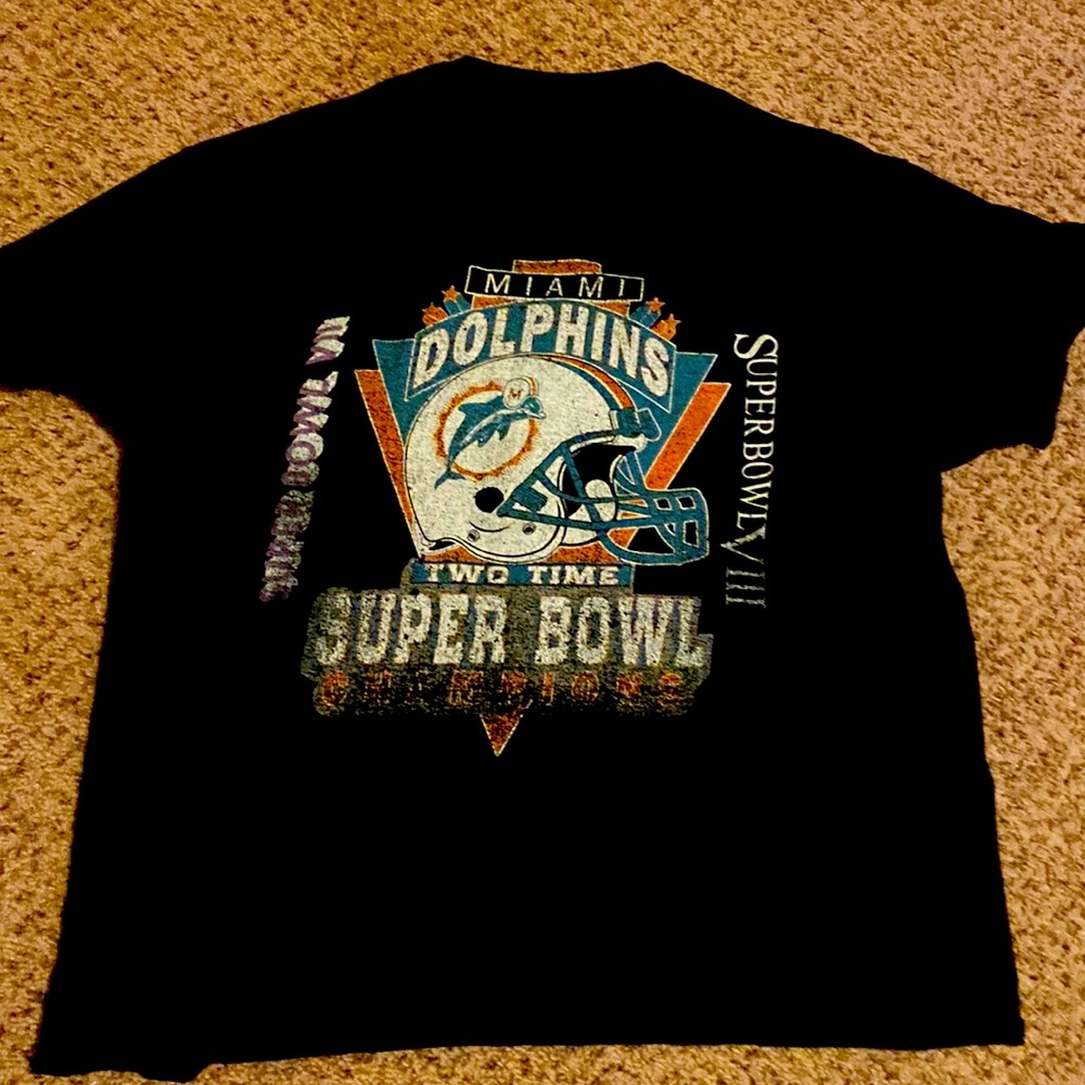 Black Vintage Miami Dolphins T Shirt
